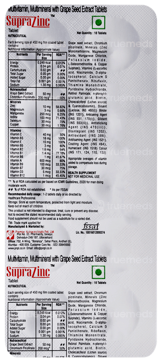 Suprazinc Tablet 10