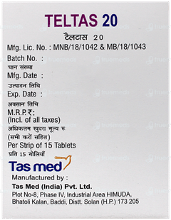 Teltas 20 MG Tablet 15 Teltas 20 MG Tablet 15