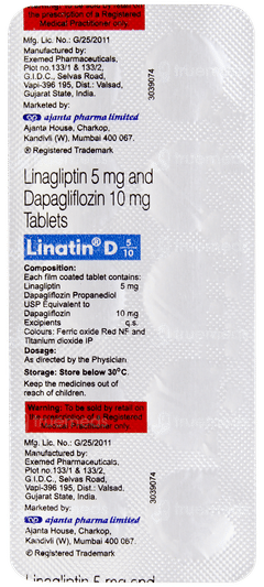 Linatin D 5/10 Tablet 10 Linatin D 5/10 Tablet 10