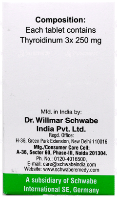 Dr Willmar Thyroidinum 3x Tablet 20gm Dr Willmar Thyroidinum 3x Tablet 20gm