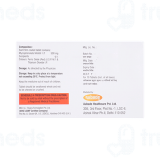 Myphenolet 500 MG Tablet 10