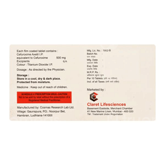 Cepazine 500 Mg Tablet 10 Cepazine 500 Mg Tablet 10