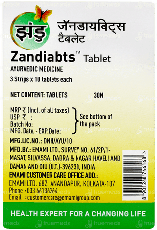 Zandu Zandiabts 3 Strips Of 10 Tablets