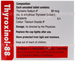 Thyroxinol 88 Mcg Tablet 120 Thyroxinol 88 Mcg Tablet 120