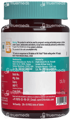 Healthkart Hk Vitals Biotin Tablet 30 + 10 Free
