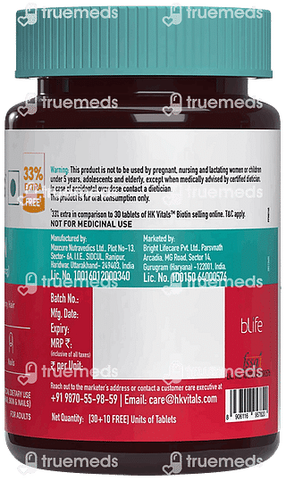 Healthkart Hk Vitals Biotin Tablet 30 + 10 Free