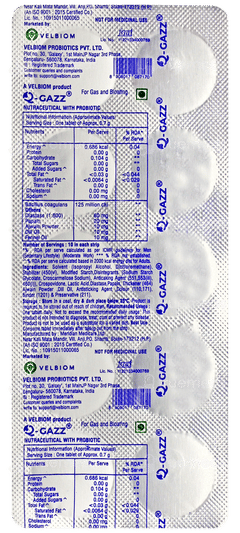 Velbiom Q Gazz Probiotic Tablet 10