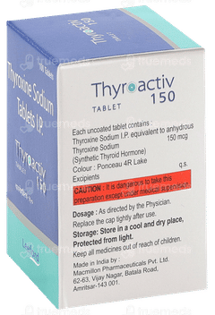 Thyroactiv 150 Mcg Tablet 100 Thyroactiv 150 Mcg Tablet 100