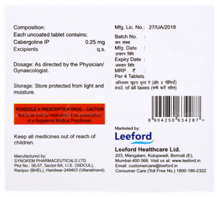 Caberford 0.25 Tablet 4