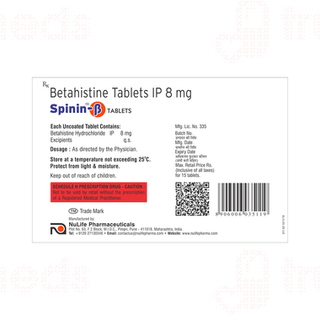 Spinin Beta Tablet 15