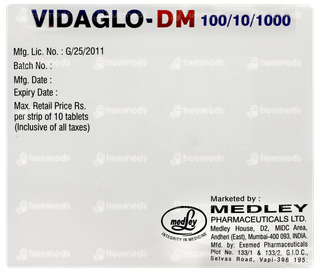 Vidaglo Dm 100/10/1000 Tablet 10