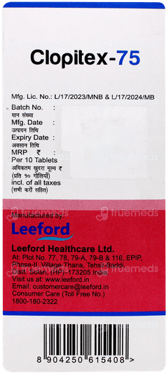 Clopitex 75 Tablet 10 Clopitex 75 Tablet 10