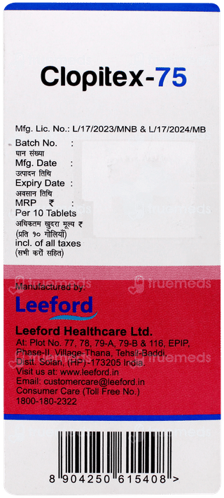 Clopitex 75 Tablet 10