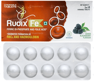 Rudix Fe Blackberry Flavour Chewable Tablet 10