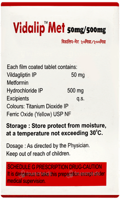 Vidalip Met 50mg/500mg Tablet 15