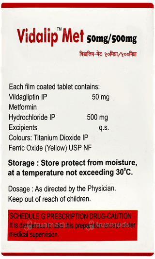 Vidalip Met 50mg/500mg Tablet 15