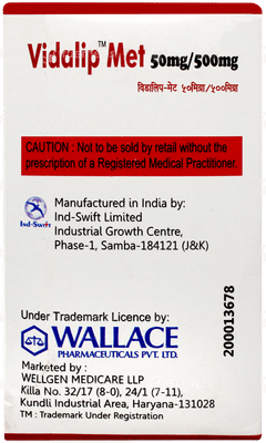 Vidalip Met 50mg/500mg Tablet 15