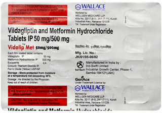 Vidalip Met 50mg/500mg Tablet 15