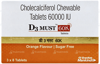 D3 Must 60k Orange Flavour Sugar Free Chewable Tablet 8