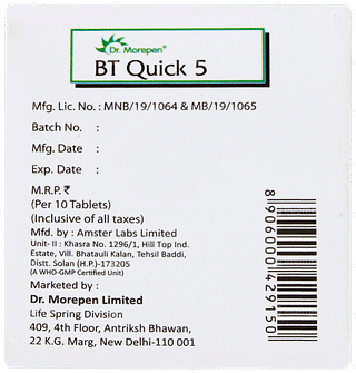 Bt Quick 5 MG Tablet 10