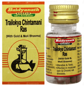 Baidyanath Trailokya Chintamani Ras With Gold And Moti Bhasma Tablet 10