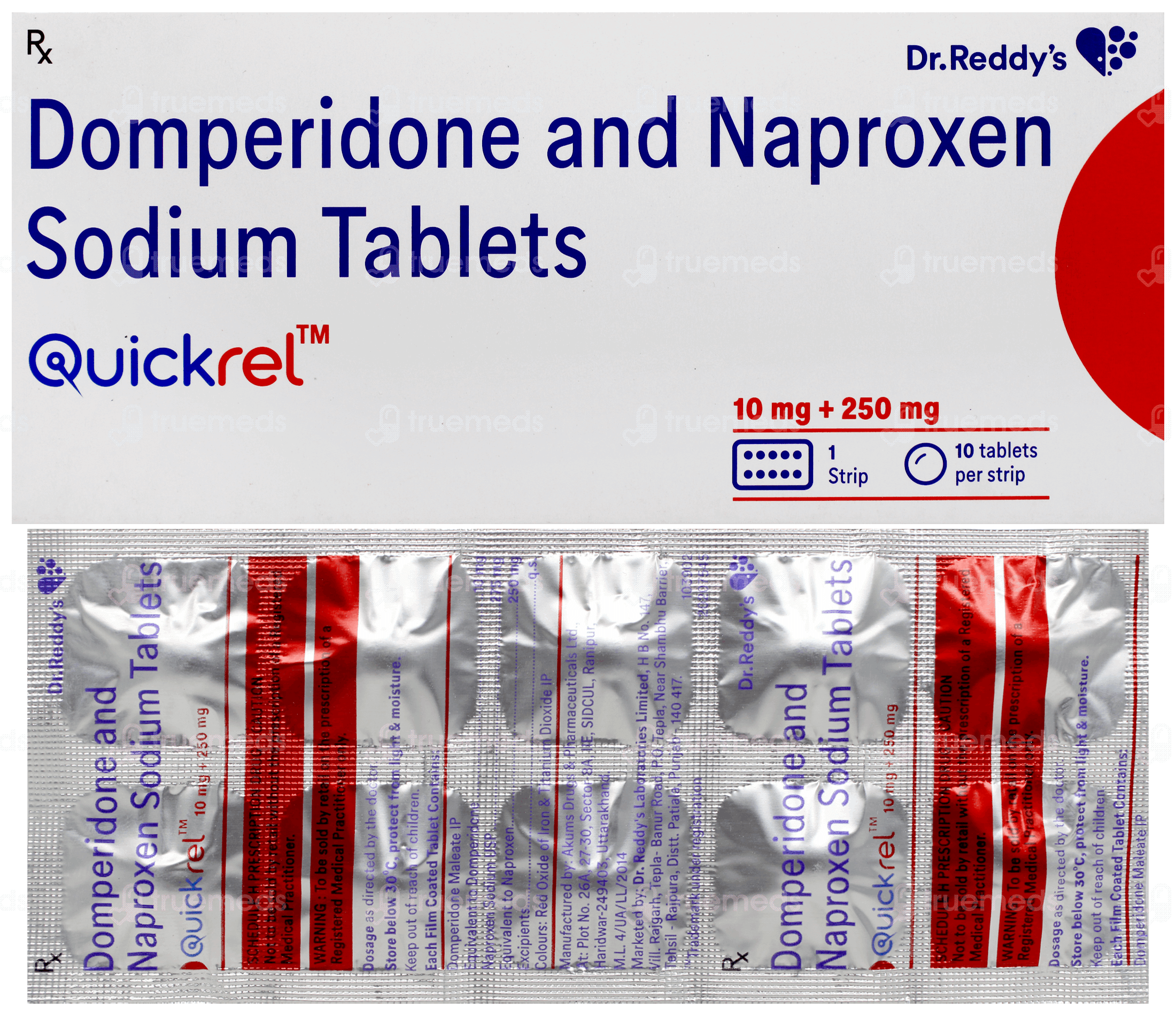 Quickrel 10250 Mg Tablet 10 - Uses, Side Effects, Dosage, Price | Truemeds
