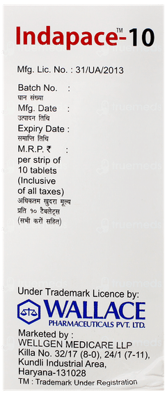 Indapace 10 Tablet 10 Indapace 10 Tablet 10