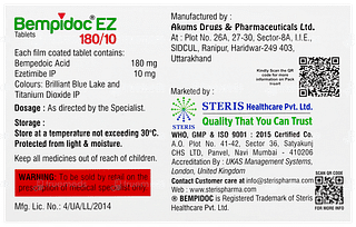 Bempidoc Ez 180/10 Tablet 10