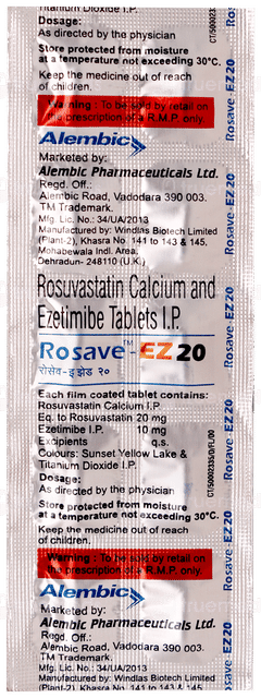 Rosave Ez 20 Tablet 10 Rosave Ez 20 Tablet 10