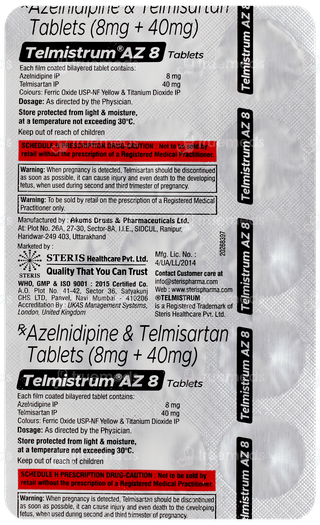 Telmistrum Az 8 Tablet 15