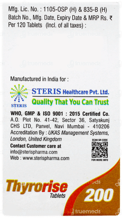 Thyrorise 200 Tablet 120 Thyrorise 200 Tablet 120