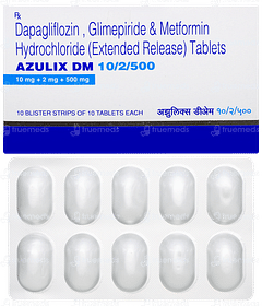 Azulix Dm 10/2/500 Tablet 10