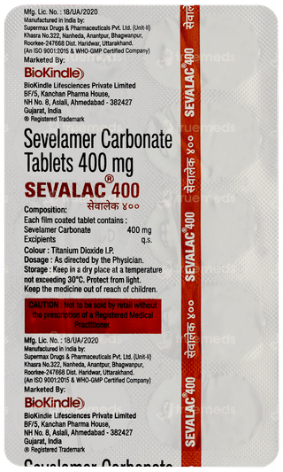 Sevalac 400 Tablet 10