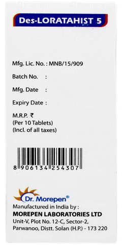 Des Loratahist 5 Tablet 10 Des Loratahist 5 Tablet 10