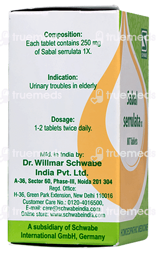 Dr Willmar Sabal Serrulata 1x Mt Tablet 20gm