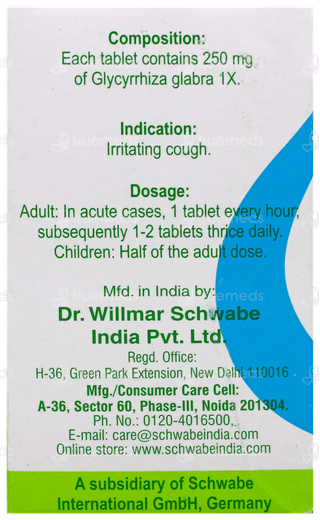 Dr Willmar Glycyrrhiza Glabra 1x Mt Tablet 20gm