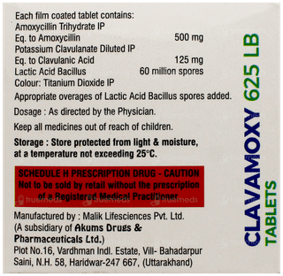 Clavamoxy 625 Lb Tablet 10