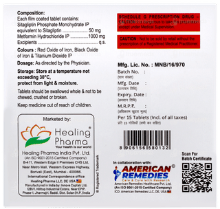 Sitasmart M 50/1000 Tablet 15