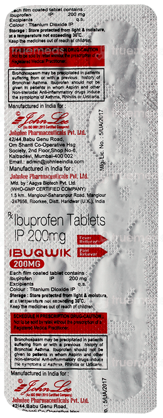 Ibuqwik 200Mg Tablet 10