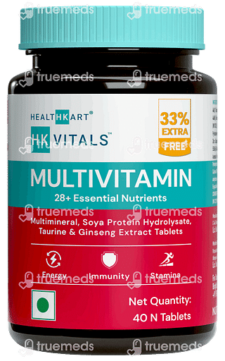 Healthkart Hk Vitals Multivitamin 28+ Essential Nutrients Tablet 40