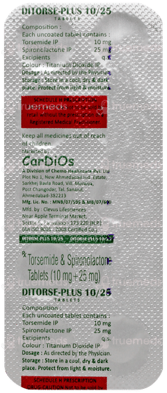 Ditorse Plus 10/25 Tablet 10 Ditorse Plus 10/25 Tablet 10