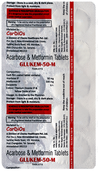 Glukem 50 M Tablet 10