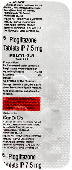 Piozyl 7.5 Tablet 10 Piozyl 7.5 Tablet 10