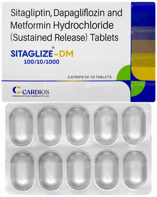 Sitaglize Dm 100/10/1000 Tablet 10
