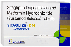 Sitaglize Dm 100/10/1000 Tablet 10