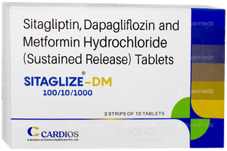 Sitaglize Dm 100/10/1000 Tablet 10