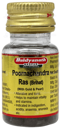 Baidyanath Poornachandra Ras Brihat With Gold & Moti Tablet 25
