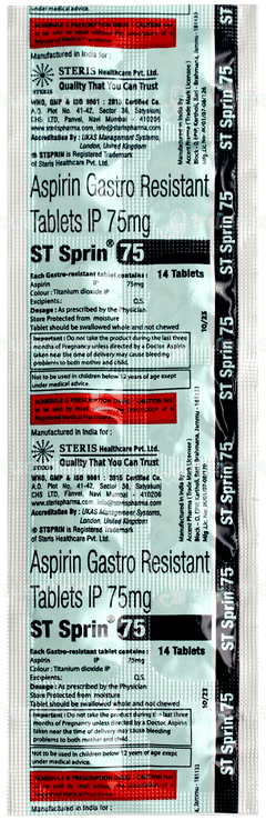 St Sprin 75 Tablet 14 St Sprin 75 Tablet 14