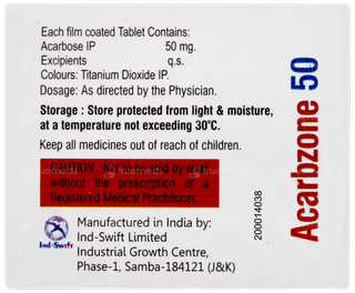 Acarbzone 50 Tablet 10
