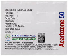 Acarbzone 50 Tablet 10 Acarbzone 50 Tablet 10